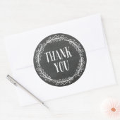 Girly Chalkboard Wreath Danke Stickers (Umschlag)