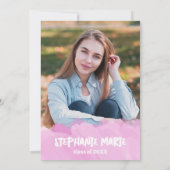 Girly Change the World Watercolor Foto Abschluss Einladung (Rückseite)