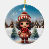 Girly Character stocking stuffer for female 🎄 Keramik Ornament (Vorne)