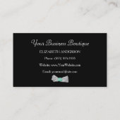 Girly Cheetah Print Boutique Niedlich Minze Bow Visitenkarte (Rückseite)