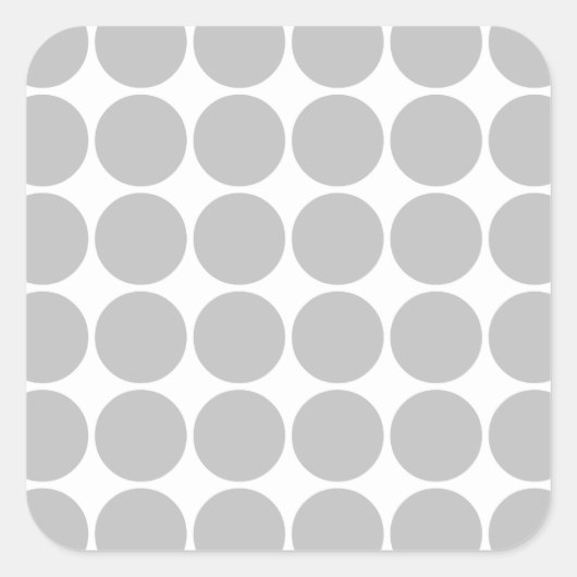 Girly Chic Accessoire Party Leckerei Silver Polka Quadratischer Aufkleber (Vorderseite)