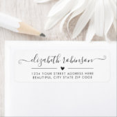 Girly Chic Calligrafy Script Herzadresse Label (Insitu)