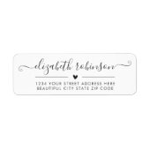 Girly Chic Calligrafy Script Herzadresse Label (Vorne)