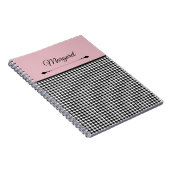 Girly Chic Classic Houndstooth & Pink Notebook Notizblock (Rechte Seite)