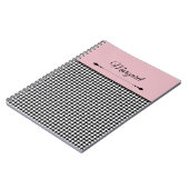 Girly Chic Classic Houndstooth & Pink Notebook Notizblock (Linke Seite)