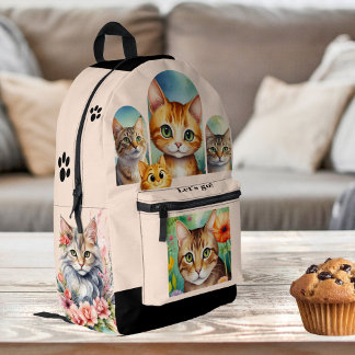 Girly Chic Crazy Cat Lady Bedruckter Rucksack
