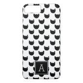 Girly chic Doodle Black Cat Monogram Personalisier Case-Mate iPhone Hülle (Rückseite)