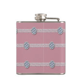 Girly Chic Elegant Diamond Pearl Bridesmaid Flachmann (Rückseite)