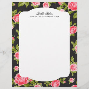 Girly Chic Elegante Vintage Rose Briefbogen