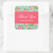 Girly Chic Elegante Vintage Rose Quadratischer Aufkleber (Tasche)