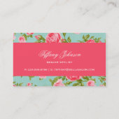 Girly Chic Elegante Vintage Rose Visitenkarte (Rückseite)