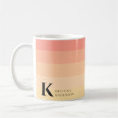 Girly Chic Gentle Peach Ombre Classic Monogram Kaffeetasse (Links)