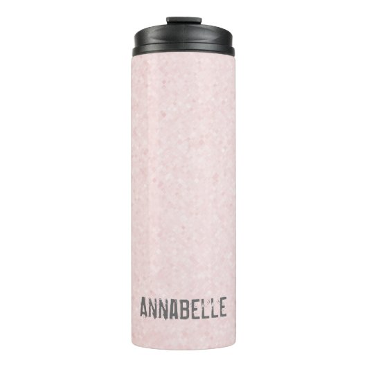 Girly chic glänzend glänzend pink personalisiert thermosbecher (Vorderseite)