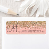 Girly Chic Gold Confetti Pink Gradient Monogram (Insitu)