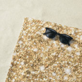 Girly Chic Gold Confetti Pink Gradient Monogram Strandtuch (Beispiel)