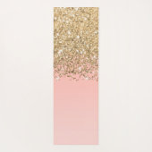 Girly Chic Gold Confetti Pink Gradient Monogram Yogamatte (Rückseite)