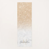 Girly chic gold Glitzer ombre Marmor mit Monogramm Yogamatte (Vorderseite)