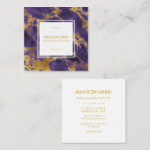 *~* Girly Chic Gold Lila Marble Haar Makeup Quadratische Visitenkarte (Vorne/Hinten)