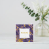 *~* Girly Chic Gold Lila Marble Haar Makeup Quadratische Visitenkarte (Stehend Vorderseite)