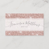 Girly Chic Imitats Rose Gold Glitzer Skript Visitenkarte (Vorderseite)