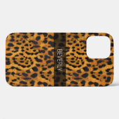 Girly Chic Jaguar Skin Print Name Personalisiert Case-Mate iPhone Hülle (Rückseite (Horizontal))