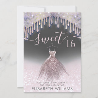 Girly chic Kleid Tropfen Rose gold glittery ombre Einladung