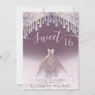 Girly chic Kleid Tropfen Rose gold glittery ombre Einladung