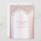 Girly chic Kleid Tropfen Rose gold glittery ombre Einladung (Rückseite)
