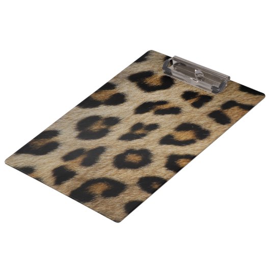 Girly chic Leopard Pelztiermuster Trend Klemmbrett (Schrägansicht)