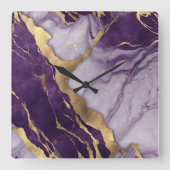 Girly Chic Minimalistisch skandinavischer Lila Mar Quadratische Wanduhr (Vorderseite)