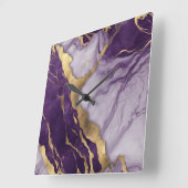 Girly Chic Minimalistisch skandinavischer Lila Mar Quadratische Wanduhr (Winkel)