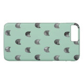 Girly Chic-niedliches Katzen-Muster-Grün Case-Mate iPhone Hülle (Rückseite (Horizontal))