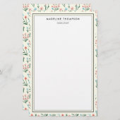 Girly Chic Pastel Pink Blue Flowers Pattern Briefpapier (Vorne/Hinten)