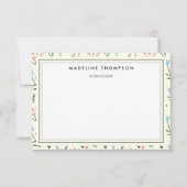 Girly Chic Pastel Pink Blue Flowers Pattern Mitteilungskarte (Vorderseite)