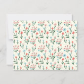 Girly Chic Pastel Pink Blue Flowers Pattern Mitteilungskarte (Rückseite)