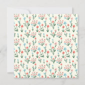 Girly Chic Pastel Pink Blue Flowers Pattern Square Mitteilungskarte (Rückseite)
