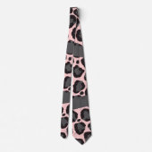 Girly Chic Pink Black Gray Leopard Cheetah Print Krawatte (Rückseite)