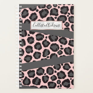 Girly Chic Pink Black Gray Leopard Cheetah Print Planer