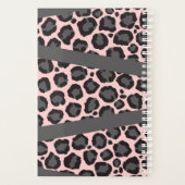 Girly Chic Pink Black Gray Leopard Cheetah Print Planer (Rückseite)