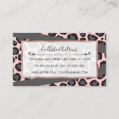 Girly Chic Pink Black Gray Leopard Cheetah Print Visitenkarte (Rückseite)