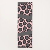 Girly Chic Pink Black Gray Leopard Cheetah Print Yogamatte (Rückseite)