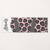 Girly Chic Pink Black Gray Leopard Cheetah Print Yogamatte (Vorderseite (Horizontal))