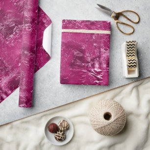 Girly Chic Pink Crinkle Geburtstag Geschenkpapier