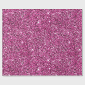 Girly Chic Pink Glitzer Geburtstag Geschenkpapier (Flach)