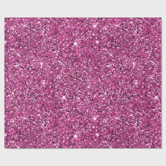 Girly Chic Pink Glitzer Geburtstag Geschenkpapier (Flach)