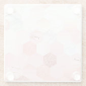 Girly Chic Pink Glitzer Marble Geometric Muster Glasuntersetzer (Rückseite)