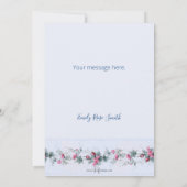 Girly Chic Pink und Blue Rose Mitteilungskarte (Rückseite)