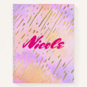 Girly Chic Pink und Gold Glam Notizbuch (Vorderseite)