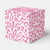 Girly Chic Pink White Leopard Geschenkschachtel (Rückseite)
