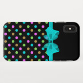 Girly Chic Polka Dots Monogram Case-Mate iPhone Hülle (Rückseite (Horizontal))
